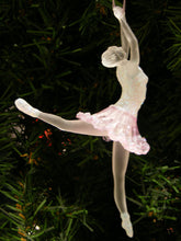 Load image into Gallery viewer, KURT ADLER SET OF 2 CLEAR &amp; PINK FROSTED ACRYLIC BALLERINA CHRISTMAS ORNAMENTS
