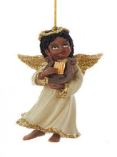 Load image into Gallery viewer, KURT ADLER SET OF 3 AFRICAN AMERICAN ANGELS PLAYING MUSICAL INSTRUMENTS H9529
