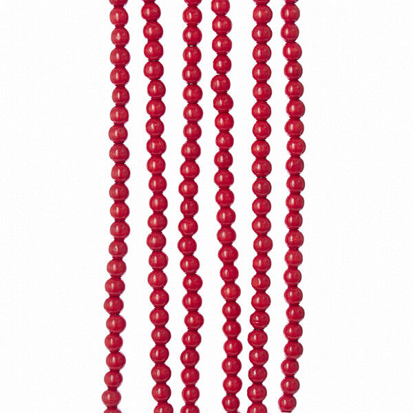 KURT ADLER 9' x 14MM RED WOOD BEAD GARLAND CHRISTMAS GARLAND DECOR TN0066R