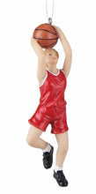 Load image into Gallery viewer, GALLERIE II 4.5" HAND PAINTED RESIN GIRL BASKETBALL PLAYER SPORTS XMAS ORNAMENT
