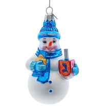 Load image into Gallery viewer, KURT ADLER 4.24" NOBLE GEMS GLASS HANUKKAH SNOWMAN HOLIDAY ORNAMENT NB1740

