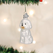 Load image into Gallery viewer, OLD WORLD CHRISTMAS BICHON FRISE GLASS DOG CHRISTMAS ORNAMENT 12298
