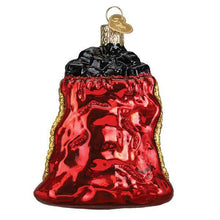 Load image into Gallery viewer, OLD WORLD CHRISTMAS BAG OF COAL NAUGHTY GLASS CHRISTMAS ORNAMENT 36256

