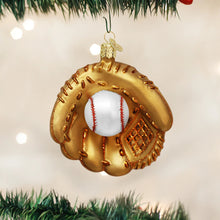 Load image into Gallery viewer, OLD WORLD CHRISTMAS BASEBALL MITT BLOWN GLASS CHRISTMAS ORNAMENT 44027
