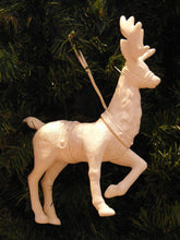 Load image into Gallery viewer, KSA WHITE IRIDESCENT SANTA'S REINDEER XMAS ORNAMENT
