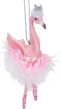 Load image into Gallery viewer, KURT ADLER RESIN FLAMINGO BALLERINA w/ PINK &amp; WHITE TUTU COASTAL XMAS ORNAMENT
