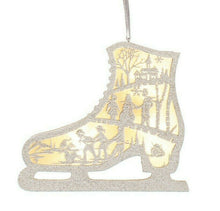 Load image into Gallery viewer, GALLERIE II WHITE SKATE LED LIGHTED CARDBOARD CUT-OUT SHADOW BOX XMAS ORNAMENT
