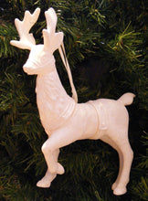 Load image into Gallery viewer, KSA WHITE IRIDESCENT SANTA'S REINDEER XMAS ORNAMENT

