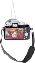Load image into Gallery viewer, KURT ADLER 2.25" GLASS CAMERA w/ZOOM LENS &amp; STRAP CHRISTMAS ORNAMENT TD1746
