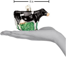 Load image into Gallery viewer, OLD WORLD CHRISTMAS BROWN DAIRY COW GLASS JERSEY COW CHRISTMAS ORNAMENT 12658
