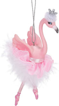 Load image into Gallery viewer, KURT ADLER RESIN FLAMINGO BALLERINA w/ PINK &amp; WHITE TUTU COASTAL XMAS ORNAMENT
