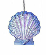 Load image into Gallery viewer, KURT ADLER SET OF 3 IRIDESCENT ACRYLIC ORNAMENTS SHELL/SEA TURTLE/SEAHORSE T2402
