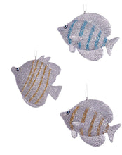 Load image into Gallery viewer, KURT ADLER SET OF 3 RESIN 3.5" TROPICAL FISH NAUTICAL CHRISTMAS ORNAMENTS C7981
