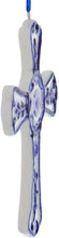 Load image into Gallery viewer, KURT ADLER SET OF 2  PORCELAIN DELFT BLUE CROSS CHRISTMAS ORNAMENTS J7314

