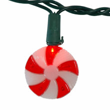 Load image into Gallery viewer, KURT ADLER RED LED PEPPERMINT SWIRL CANDY 20 LIGHT SET CHRISTMAS LIGHTS UL0147
