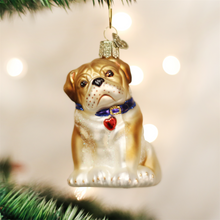 Load image into Gallery viewer, OLD WORLD CHRISTMAS BULL PUP DOG GLASS CHRISTMAS ORNAMENT 12136
