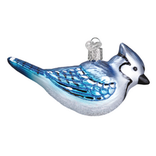 Load image into Gallery viewer, OLD WORLD CHRISTMAS BRIGHT BLUE JAY BLOWN GLASS CHRISTMAS ORNAMENT 16121
