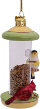 Load image into Gallery viewer, KURT ADLER 4.5" NOBLE GEM GLASS BIRD FEEDER XMAS ORNAMENT w/WINTER BIRDS NBX0119
