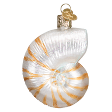 Load image into Gallery viewer, OLD WORLD CHRISTMAS NAUTILUS SEA SHELL NAUTICAL GLASS CHRISTMAS ORNAMENT 12150
