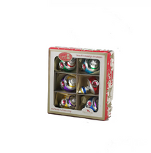 Load image into Gallery viewer, KURT ADLER 3" EARLY YEARS SET OF 6 GLASS STRIPED REFLECTOR XMAS ORNAMENTS G1406C
