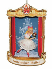 Load image into Gallery viewer, KURT ADLER "NUTCRACKER BALLET" SHADOW BOX w/ CLARA CHRISTMAS ORNAMENT
