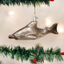 Load image into Gallery viewer, OLD WORLD CHRISTMAS HAMMERHEAD SHARK GLASS COASTAL NAUTICAL XMAS ORNAMENT 12426
