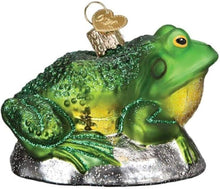 Load image into Gallery viewer, OLD WORLD CHRISTMAS BULL  FROG BLOWN GLASS CHRISTMAS ORNAMENT 12565
