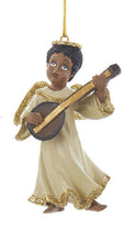 Load image into Gallery viewer, KURT ADLER SET OF 3 AFRICAN AMERICAN ANGELS PLAYING MUSICAL INSTRUMENTS H9529
