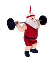 Load image into Gallery viewer, Kurt Adler 4.13" Resin Weightlifter Santa Christmas Ornament A1861
