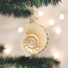 Load image into Gallery viewer, OLD WORLD CHRISTMAS NAUTILUS SEA SHELL NAUTICAL GLASS CHRISTMAS ORNAMENT 12150
