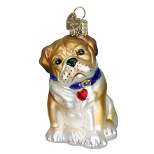 Load image into Gallery viewer, OLD WORLD CHRISTMAS BULL PUP DOG GLASS CHRISTMAS ORNAMENT 12136

