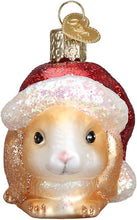 Load image into Gallery viewer, OLD WORLD CHRISTMAS CHRISTMAS BUNNY w/SANTA HAT GLASS CHRISTMAS ORNAMENT 12428
