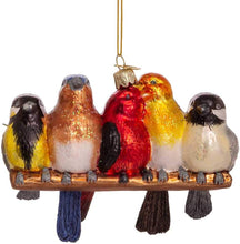 Load image into Gallery viewer, KURT ADLER 5" NOBLE GEMS GLASS SONGBIRDS ON BRANCH CHRISTMAS ORNAMENT NBX0018
