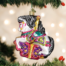Load image into Gallery viewer, OLD WORLD CHRISTMAS CAROUSEL HORSE GLASS CHRISTMAS ORNAMENT 44112
