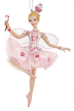 Load image into Gallery viewer, KURT ADLER SUGAR PLUM FAIRY CANDY CANE BALLERINA w/ WINGS XMAS ORNAMENT C9255

