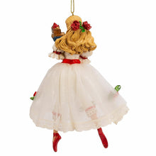 Load image into Gallery viewer, KURT ADLER CLARA w/WHITE DRESS &amp; RED ROSES NUTCRACKER BALLET XMAS ORNAMENT C9252
