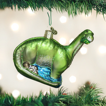 Load image into Gallery viewer, OLD WORLD CHRISTMAS BRONTOSAURUS PREHISTORIC DINOSAUR GLASS XMAS ORNAMENT 12471
