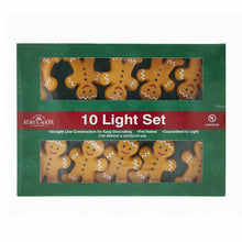 Load image into Gallery viewer, KURT ADLER GINGERBREAD 10 LIGHT SET NOVELTY CHRISTMAS LIGHTS UL1419
