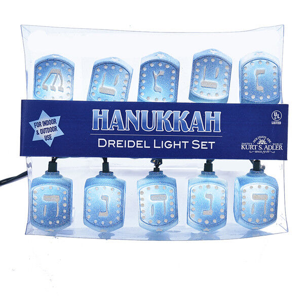 KURT ADLER HANUKKAH DREIDEL10 LIGHT SET HOLIDAY NOVELTY DECOR