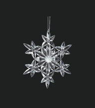 Load image into Gallery viewer, KURT S. ADLER CLEAR ACRYLIC CRYSTAL SNOWFLAKE CHRISTMAS TREE ORNAMENT STYLE B
