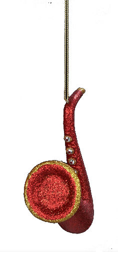 KURT S. ADLER RED & GOLD GLITTERED SAXOPHONE MUSICAL INSTRUMENT XMAS ORNAMENT